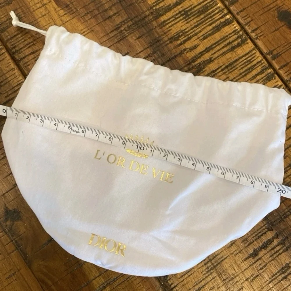 Dior L’Or de Vie Luxury Drawstring Dust Bag | White Gold Logo | Rare VIP GWP